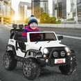thumbnail image 3 of Costway Voiture Électrique 12 V pour Enfants, Camion 2 Places, Véhicules RC avec Espace de Rangement, Blanc, 3 of 10
