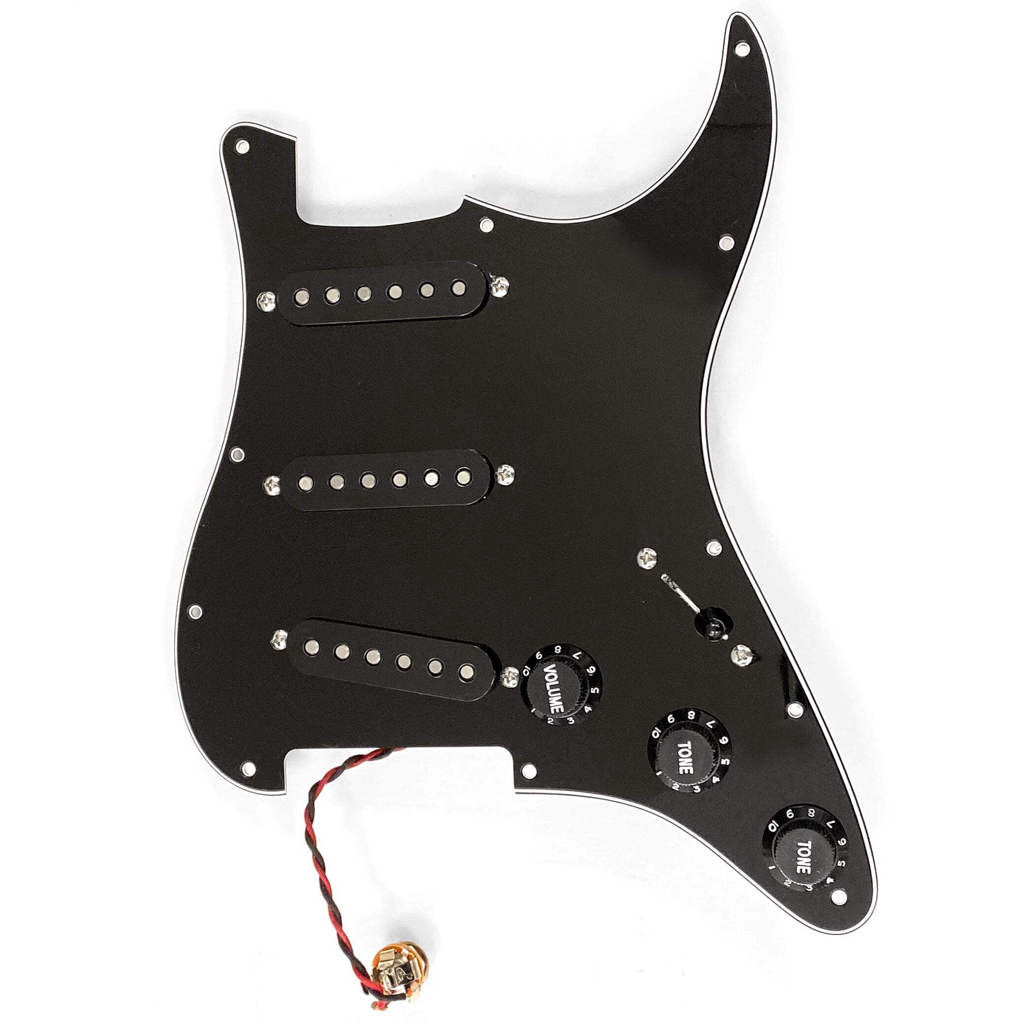 AxLabs Habanero 3 Ply 11-Hole Mount Pre-Wired S/S/S Pickguard Black White