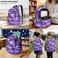 thumbnail image 3 of Tutolipy Camo School Backpack Set 3 Pcs Backpack and Lunch Bag Set with Pencil Lightweight School Bag Bookbag Set with Insulated Lunch Box for Preschool Elementary, Purple, 3 of 7