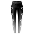 thumbnail image 5 of Women Valentine's Day Leggings Casual Solid with Side Heart Print Trousers Slim Elastic High Wais Stretch Long Boot Pants A-Dark Gray M, 5 of 5