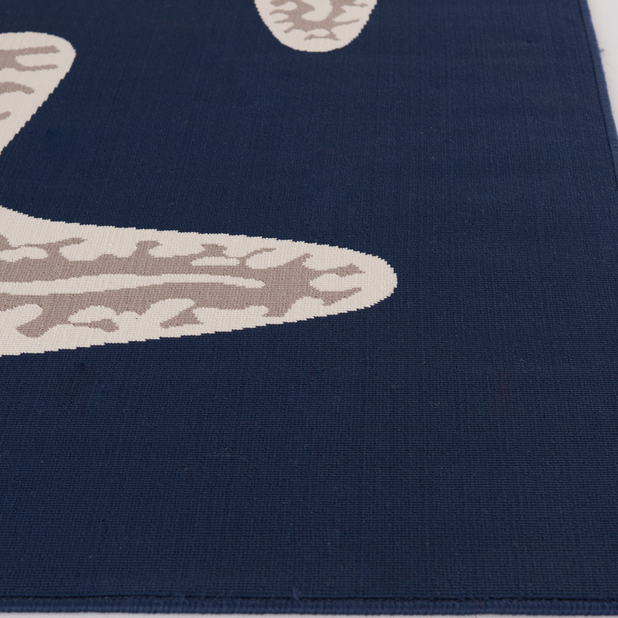 Loomaknoti Tributary Sea Star Duo 6' x 9' Nautical Indoor/Outdoor Area Rug , Blue