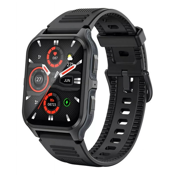 Smartwatch P73 Reloj Inteligente Estilo Militar Uso Rudo Y Deportivo Impermeable Bluetooth Bisel De Metal Llamadas Notificaciones Deportes Detección De Salud Física Isdewatch Negro
