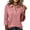 #01Light pink, variant on Women Three Quarter Sleeve Collared Button Polo Shirts Solid Color Loose Casual Office Daily Tops 3XL