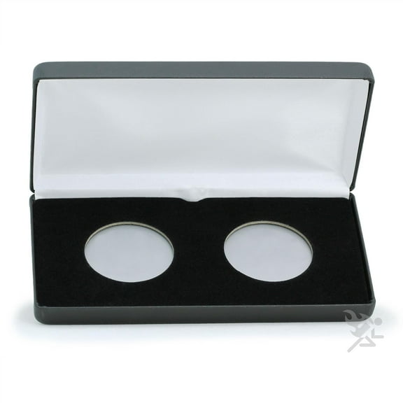 OnFireGuy AirTite Black Leatherette H Coin Holder Presentation Gift Box for Two AirTite LRG - Model H Coin Case Holders