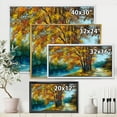 thumbnail image 5 of Abstract Trees In Warm Autumn Colors By Bright Blue River 32 in x 24 in Framed Painting Canvas Art Print, by Designart, 5 of 5