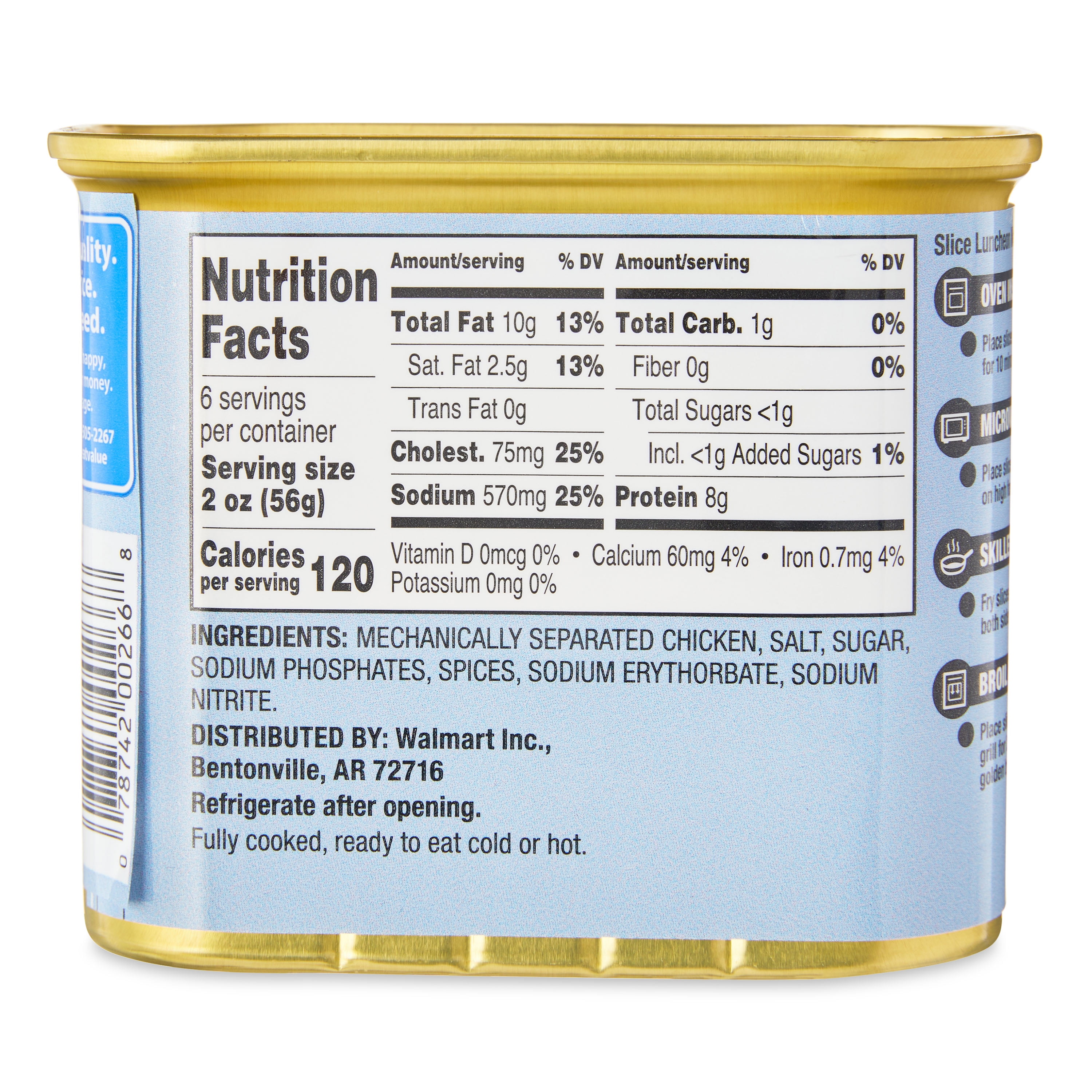 (3 pack) Great Value Chicken Lunchmeat, 12 oz Can