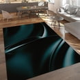 thumbnail image 2 of Creative Green Wavy Area Rugs Retro Gradient Lines Rug Indoor Non Slip Noise Cancelling Living Room Boys Bedroom Sports 2x3 Carpet Non-slip Washable Soft Home Decor Modern Durable, 2 of 5