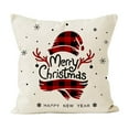 thumbnail image 2 of Festive Feeling Decoration Sofa Pillow Cover Christmas Letter Print Chair Cushion Cover Linen Cushion Cover, 2 of 6