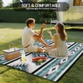 thumbnail image 4 of Turquoise Boho Outdoor Rug 6x9 Ft - Reversible Patio Rug Outdoor Camping Rugs, Southwestern Ethnic Aztec Retro Geometric Indoor Outdoor Area Rugs, Non-Slip Outdoor Carpet Runner for Deck/Porch, 4 of 8