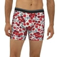thumbnail image 2 of Cauagu Red Hawthorn Print Men's Boxer Briefs, Funny & Cute Underwear Elastic Waistband Briefs Ideal Gift for Men,1-Pack, 2 of 7