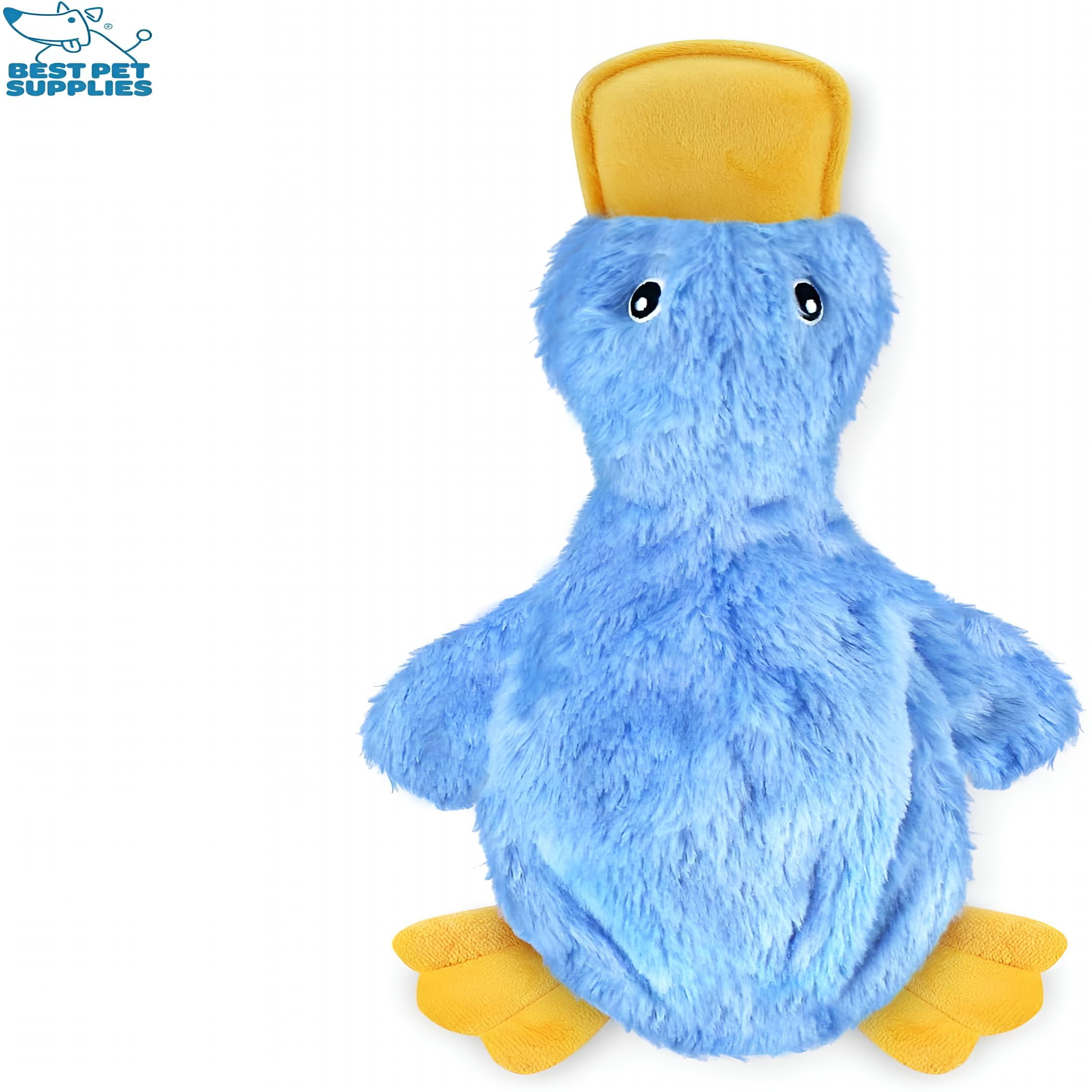 BESTSKY 2026 New Interactive Squeaky Dog Chew Toy, Ideal Dog Toys for Chewers, Small, Medium & Large Dogs, and Fetch Lovers - Crinkle Duck (Yellow, Blue, Pink), Large