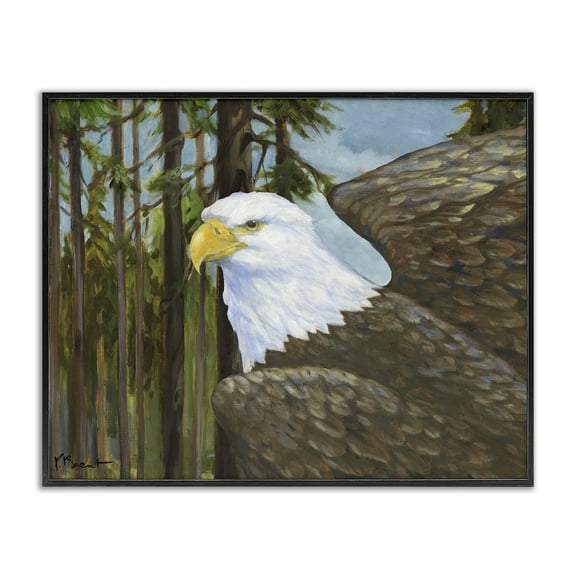 Stupell Industries Woodland Eagle's View Animals Painting Black Framed Art Print Wall Art, 14 x 11