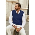 thumbnail image 5 of COOFANDY Men's Sweater Vest V Neck Sleeveless Sweater Slim Fit Casual Knitted Vest Sweaters, 5 of 6