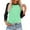 Green, variant on Generic 3/4 Sleeve Tops for Women - Casual Fashion Blouse Baseball Style Tees Three Quarter Raglan Shirt