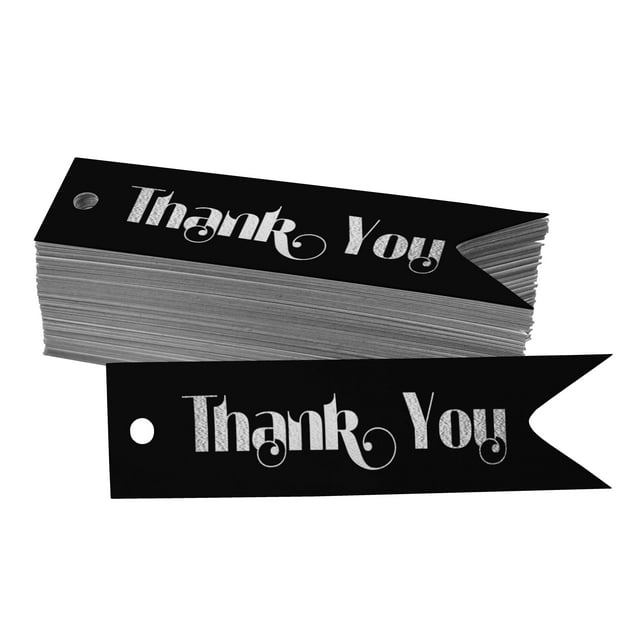 Inkdotpot Pack Of 50 Thank You Bridal Shower Favor Paper Tags Craft Real Silver Foil Hang Tags