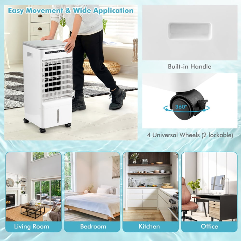 Barara King Bedroom Air Cooler, Air Cooler, 3-in-1 Evaporative Portable Air Cooler with 3 Modes include Remote Control-White