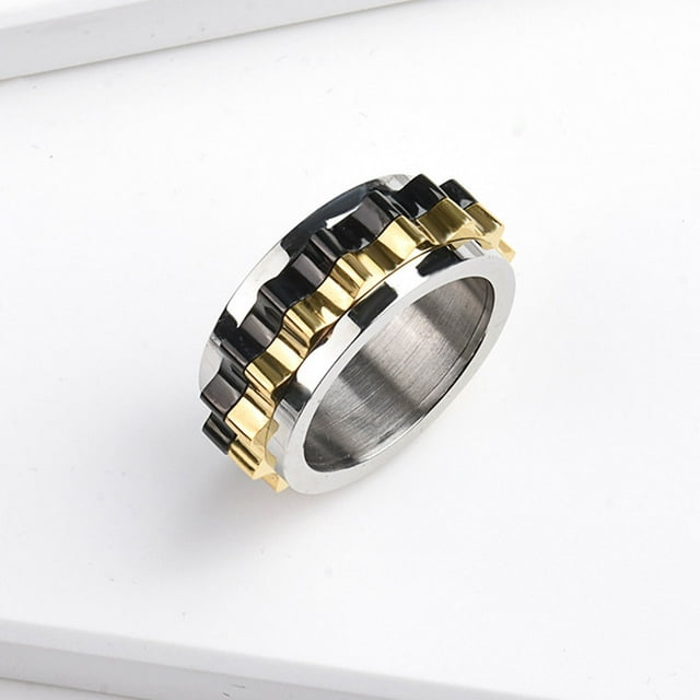 mmirethe Rotatable Men Ring Special Design Personalized Rings Multipurpose Finger Jewelry Decoration Accessories Christmas Birthday Primary color 6# 9# Primary color