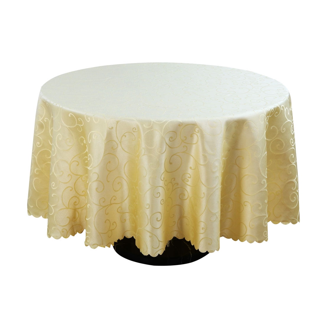 Unique Bargains 78 Inch Yellow Polyester Round Tablecloth Table Cloth Cover For Hotel Restaurant