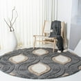 thumbnail image 2 of SAFAVIEH Florida Declan Geometric Shag Area Rug, Grey/Ivory, 5'3" x 7'6", 2 of 9