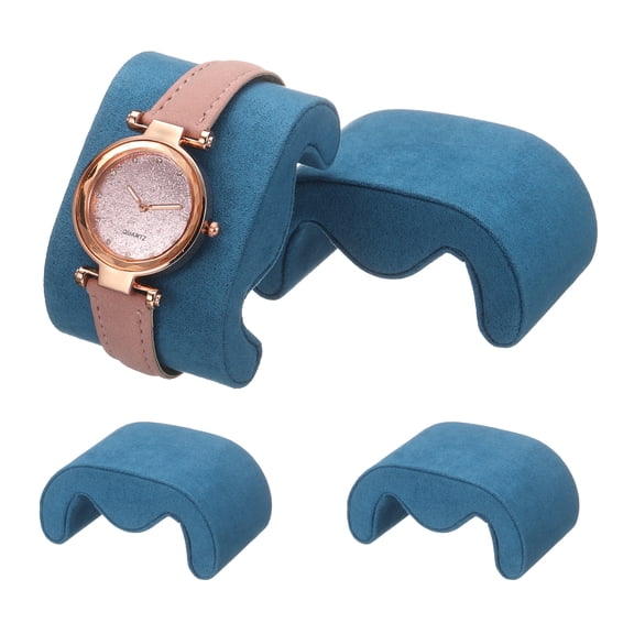 4pcs Watch Case Pillows, M Shaped Watch Display Pillow Velvet Watch Cushion Replacement for Watch Bracelet Black