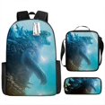 thumbnail image 1 of Mochila con estampado de Godzilla, juego de 3 piezas, mochila para portátil de 17 pulgadas, mochila escolar, mochila de viaje multifuncional unisex, 1 of 5