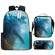thumbnail image 1 of Mochila con estampado de Godzilla, juego de 3 piezas, mochila para portátil de 17 pulgadas, mochila escolar, mochila de viaje multifuncional unisex, 1 of 5