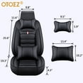 thumbnail image 4 of OTOEZ Car Seat Covers Full Set Leather Front and Rear Bench Backrest Seat Cover Set Universal Fit for Auto Sedan SUV Truck, 4 of 8