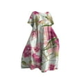 thumbnail image 4 of Ruyang Women's Summer Dresses Retro Botanical Floral Design Printed Casual Loose Dress With Pocket Short for Women, 4 of 4