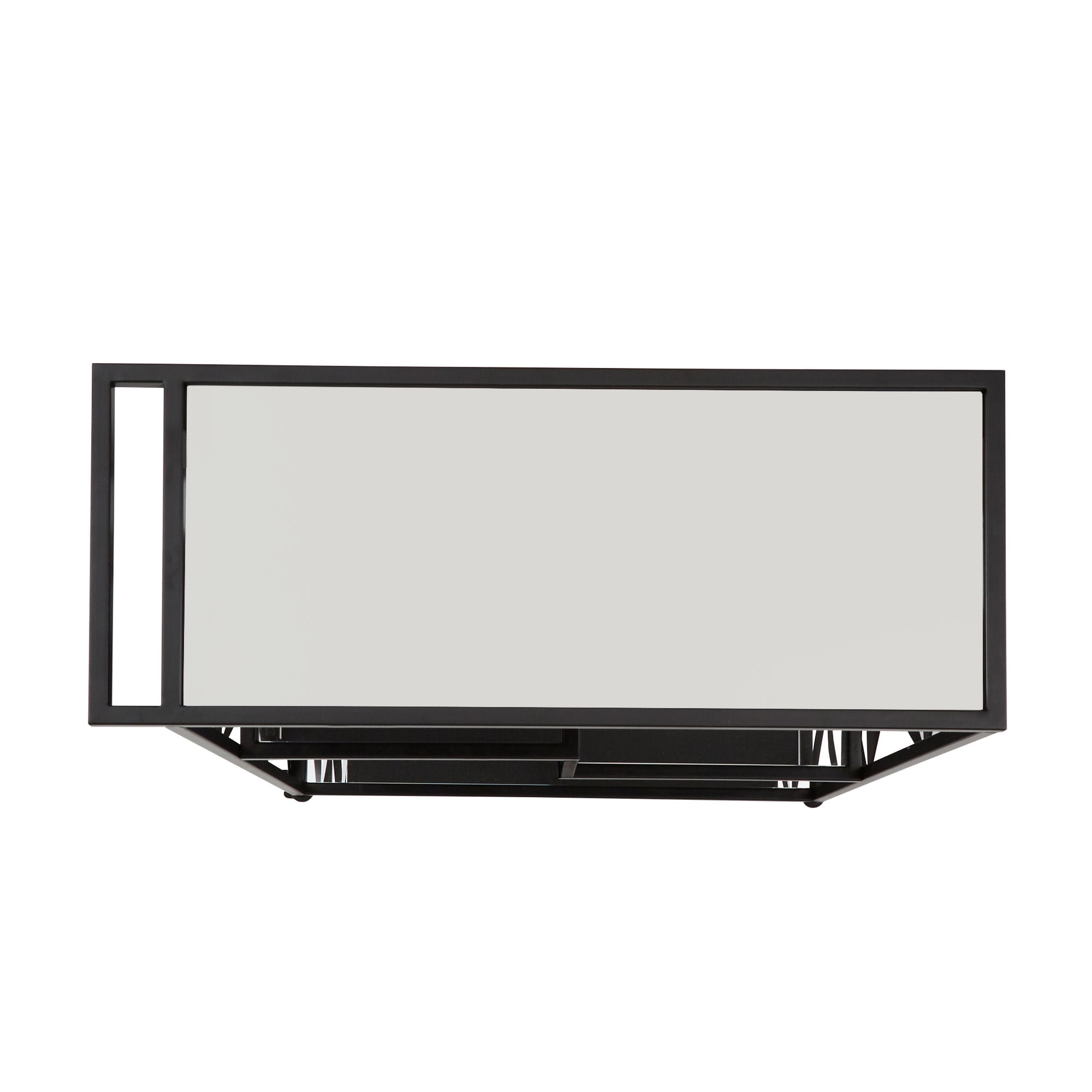 Weston Home Shasta Black Finish Mirrored Bar Cart with Shelf