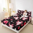 thumbnail image 4 of Castle Fairy Kawaii Axolotl Twin Sheet Sets for Boys Girls,Pink Salamander Bedding, 4 of 7