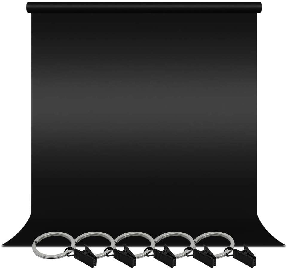 LS Photography Black Muslin Backdrop Background Screen [5x10 ft. ] with Backdrop Holder Kit, Photo Video Studio, WMT1180