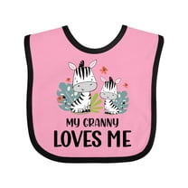 Inktastic Zebra My Granny Loves Me Boys or Girls Baby Bib