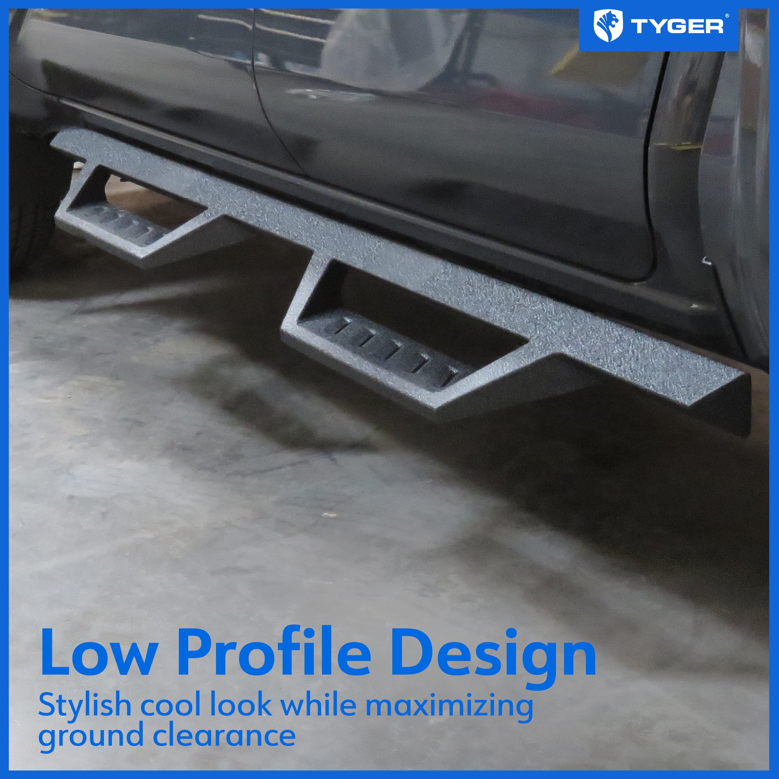 Tyger Auto LanderX Running Board Compatible with 2024-2026 Toyota Tacoma (Fits Hybrid) | Double Cab | TG-LX3T84208 | Drop Step Side Step Rail Nerf Bars