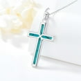 thumbnail image 2 of THOYAS Natural Turquoise Cross Pendant Necklace for Women 925 Sterling Silver 1.2mm Cable Chain and Pendant with Genuine Turquoise Jewelry Gifts for Her, 2 of 6