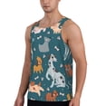 thumbnail image 2 of Lsque Dogs Pattern Mens Tank Tops Muscle Athletic Quick Dry Sleeveless Workout Fitness T Shirts Beach Tank Top, Loose-fit Sleeveless Shirt for Men-Large, 2 of 7