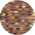 thumbnail image 1 of Ahgly Company Machine Washable Indoor Round Contemporary Brown Red Area Rugs, 9' Round, 1 of 7