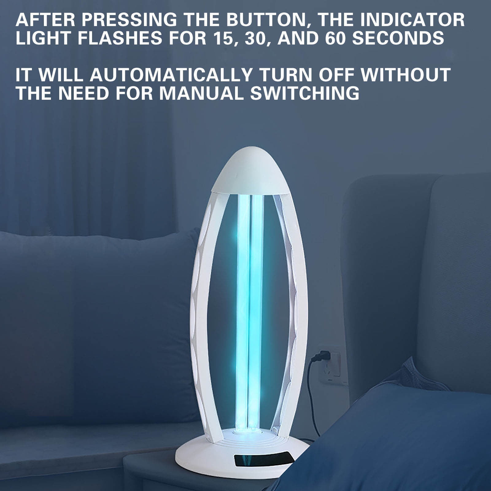 Hovilon UV Light Sterilizater Lamp,Powered Home UV Desk Lamp, Home Desk Lamp Lighting With Timing And Remote Control,Deep Cleaning, Eliminate Odors and Improve Sleep Quality,White