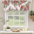 thumbnail image 3 of 2 Pack Valances for Windows, Cardinal Bird Window Valances for Living Room/Bedroom/Bathroom, Winter Poinsettia Berry Pine Cones Floral Light Filtering Kitchen Curtain Valance 42"W x18" L, 3 of 9