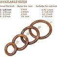 thumbnail image 3 of 50 Pcs Premium Wooden Window Curtain Drapery Rings, Hooks, Clips for 1.5" to 2.2 Inch Curtain Rod Pole (Inner Día 2.5 Inch, Outer Día 3.5 Inch), 3 of 10