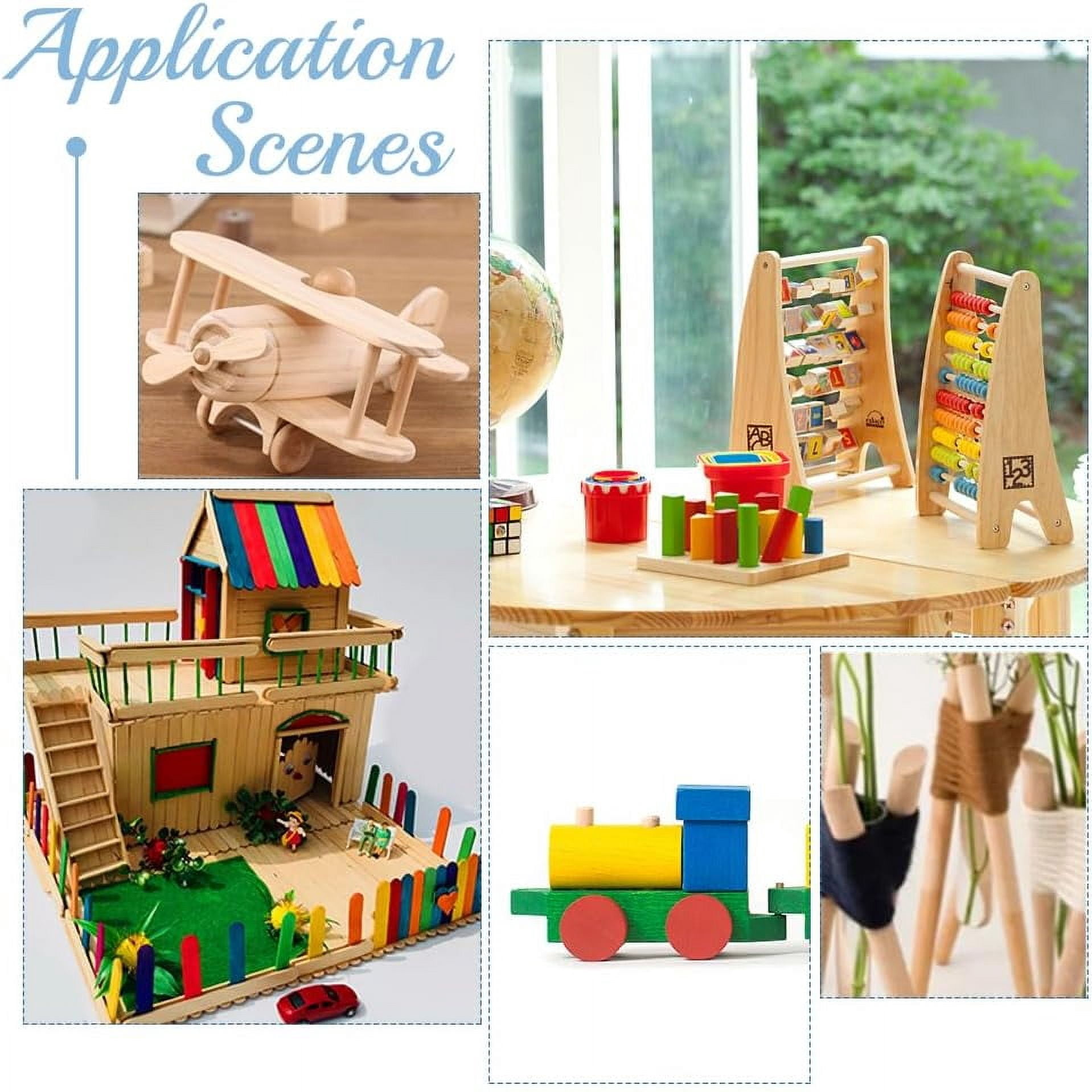 1set 20 pcs 4 Sizes Wooden Craft Blocks Cylinders Unfinished Wooden Round Sticks Beech Wood Craft Sticks Building Carving for Crafts Painting Home and Garden Decoration
