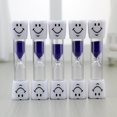 thumbnail image 3 of 2 piezas de aproximadamente 3 minutos de reloj de arena colorido con cara sonriente Reloj de arena Reloj de arena para niños (azul y morado), 3 of 3