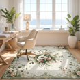 thumbnail image 3 of Design&I 6'x9' Washable Area Rug Boho Farmhouse Vintage Bouquet Scrollwork Faded Bathroom Distressed for Dining Room, Under Table, Office, Snag-Free, 3 of 7