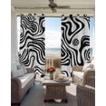 thumbnail image 6 of Black White Abstract Blackout Curtains for Bedroom Living Room Darkening Curtains 84 Inch Length 2 Panels Set Farmhouse Modern Art Wave Window Curtain Window Treatment Grommet Drapes 52"x84", 6 of 9