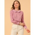 thumbnail image 2 of INSPIRE CHIC Blouse Douce à Manches Longues pour Femmes, Mignonne, à Volants, Col Peter Pan, 2 of 6