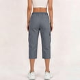 thumbnail image 6 of Capri Pants for Women,Women's Capri Pants Cargo Capris Travel Hiking Casual Summer Cropped Pants Stretch Drawstring Solid Color Pants, 6 of 8