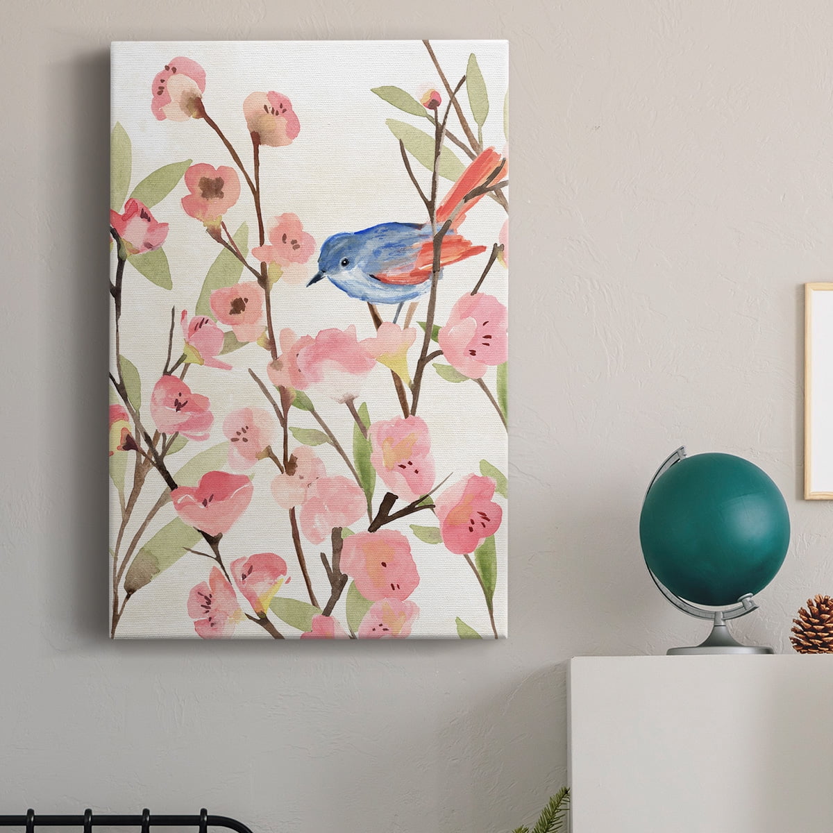 Cherry Blossom Perch II Premium Gallery Wrapped Canvas - Ready to Hang