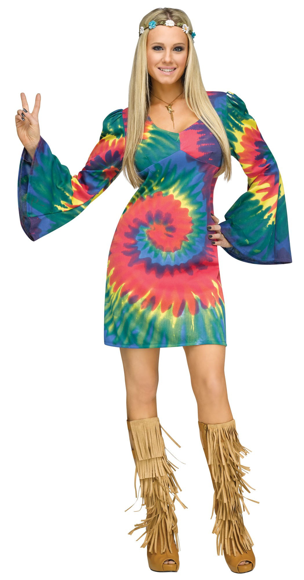 Groovy Gal Tye Dye Women S Costume Swirl Hippie 60s 70s Halloween Adult S M M L Walmart Canada