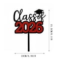 thumbnail image 3 of Tong Class Of 2026 Graduation Cake Topper Red Glitter 2026 Grad Cap Cake Pick Graduation Party For High School College Graduation Party Congrats Grad Cake For 2026, 3 of 5