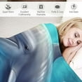 thumbnail image 3 of BCIIG Cute Dolphin Blanket | Soft Warm Fuzzy Lightweight Ocean Theme Flannel Throw Blanket Perfect for Couch, Bed, Decor, Travel &amp; Outdoor Use, Cozy Blankets for Adults Kids Boys Girls   60x80in, 3 of 6