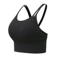thumbnail image 1 of Sujetador deportivo corto con espalda cruzada y relleno para mujer - Camiseta sin mangas rellena para entrenamiento, yoga y gimnasio, estilo informal y sexy, para todas las estaciones, 1 of 4